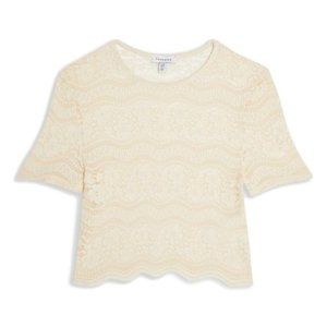 *Sold* TOPSHOP Scalloped Lace Sheer Crop Top NWT Boho *